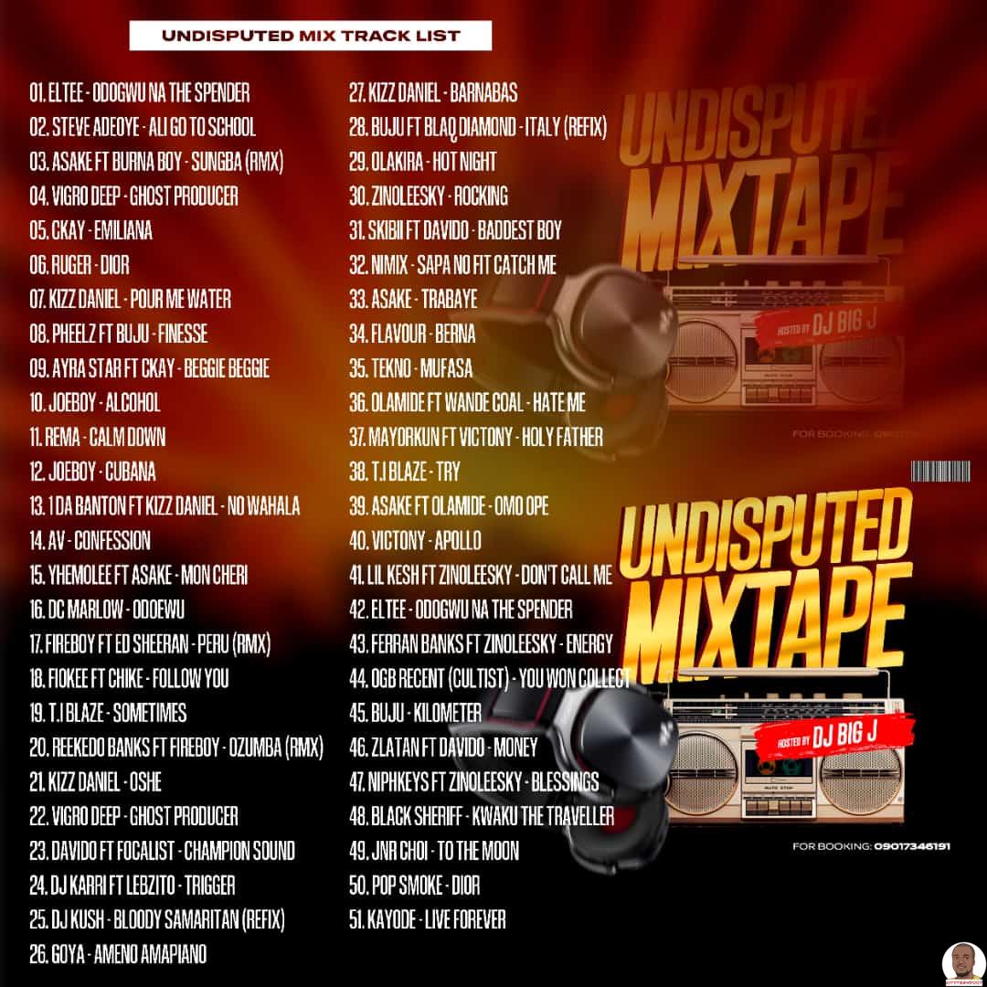DJ Big J — Undisputed Mix Tracklist