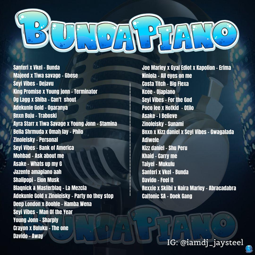 DJ Jaysteel — BundaPiano Mix Tracklist